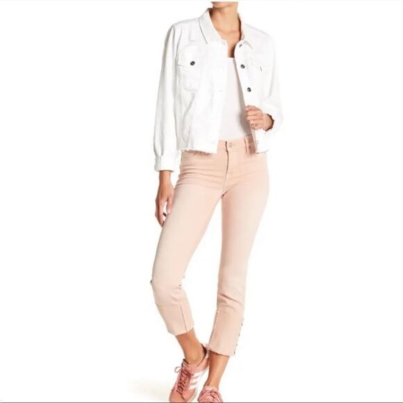 Hudson Tally Deep Cuff Crop Skinny Jeans Feminine Contemporary Casual Coastal - Picture 3 of 15